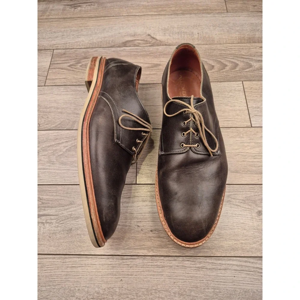 Allen Edmonds Nomad Dark Brown Leather Shoes Mens Blucher Extralight Sole 14 EEE
